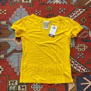 NWT Jungmaven Paige V-Neck, sz xs, Sunshine Yellow